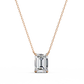 Emerald Cut Solitaire Necklace | Minimalist Bezel Set Pendant