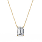 Emerald Cut Solitaire Necklace | Minimalist Bezel Set Pendant