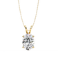 Oval Diamond Solitaire Pendant with 4-Prong Setting