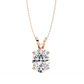 Oval Diamond Solitaire Pendant with 4-Prong Setting