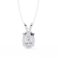 Oval Diamond Solitaire Pendant with 4-Prong Setting