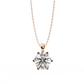Petal Solitaire Diamond Necklace | 6-Prong Round Pendant