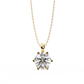 Petal Solitaire Diamond Necklace | 6-Prong Round Pendant