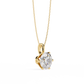 Petal Solitaire Diamond Necklace | 6-Prong Round Pendant
