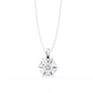 Petal Solitaire Diamond Necklace | 6-Prong Round Pendant