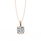 Floating Solitaire Diamond Necklace | Modern Round Pendant