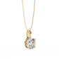 Floating Solitaire Diamond Necklace | Modern Round Pendant