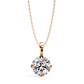 Basket Set Solitaire Necklace | Classic Round Diamond Pendant