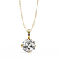 Basket Set Solitaire Necklace | Classic Round Diamond Pendant