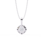 Basket Set Solitaire Necklace | Classic Round Diamond Pendant
