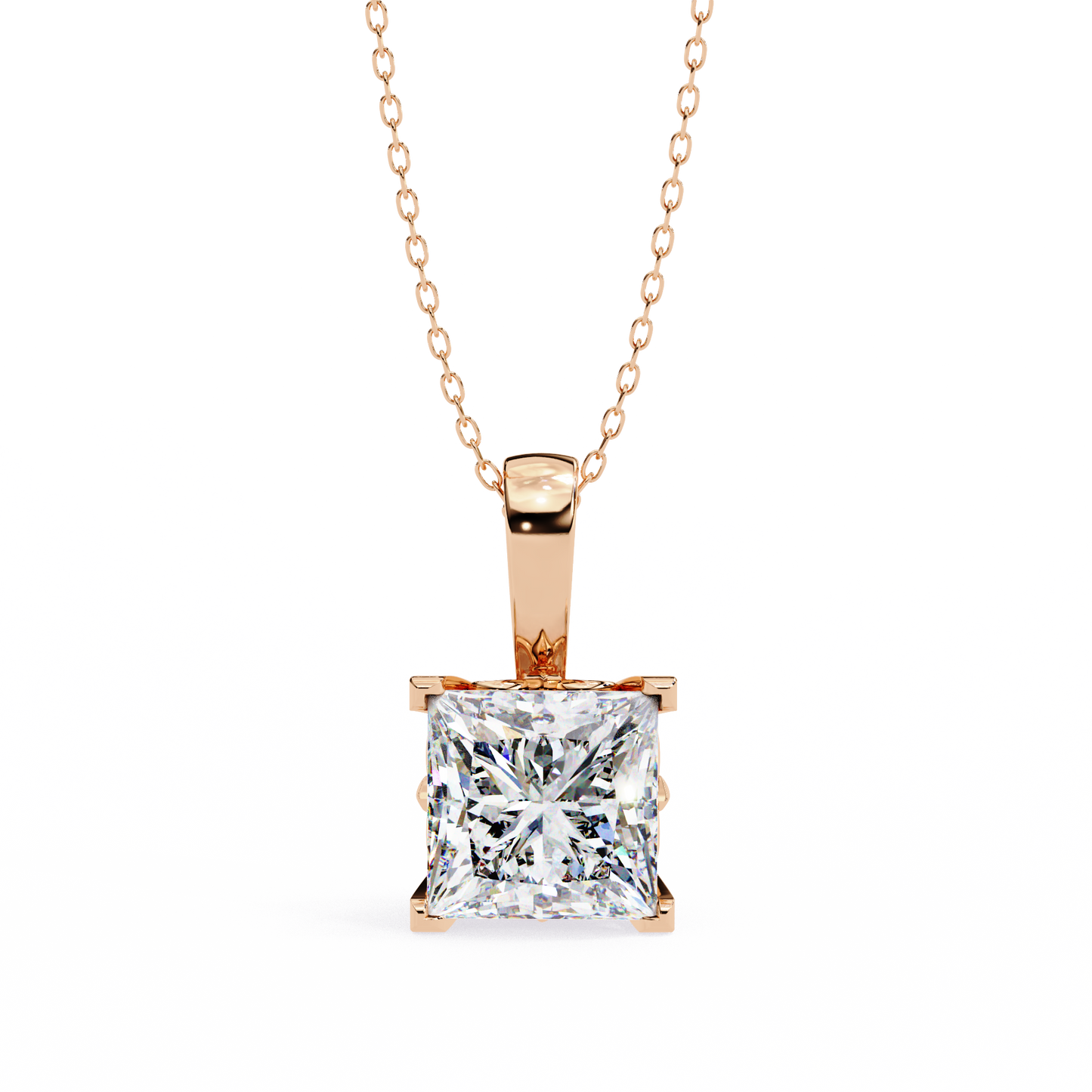 Princess Cut Diamond Solitaire Pendant