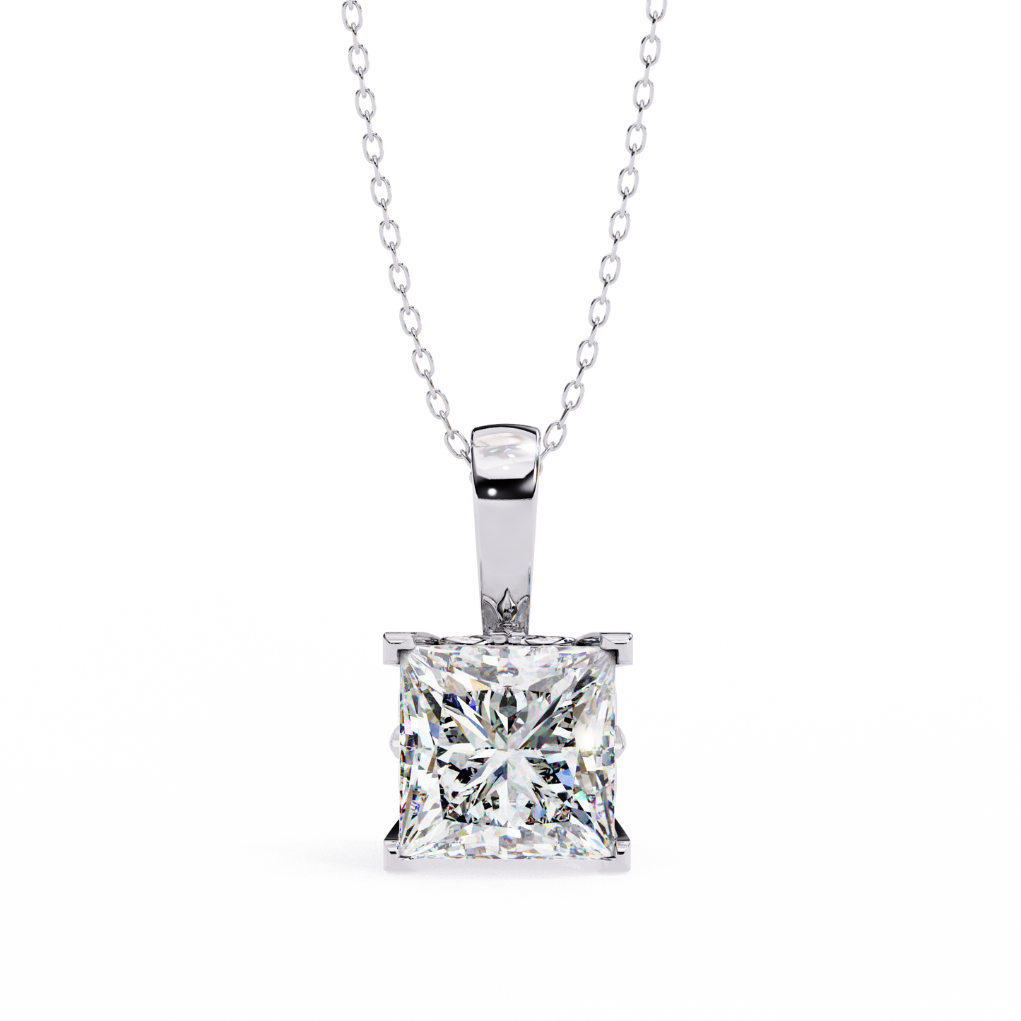 Princess Cut Diamond Solitaire Pendant