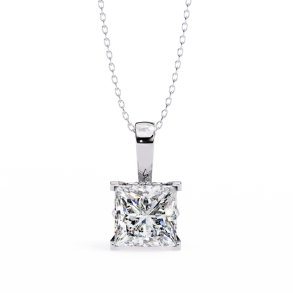 Princess Cut Diamond Solitaire Pendant