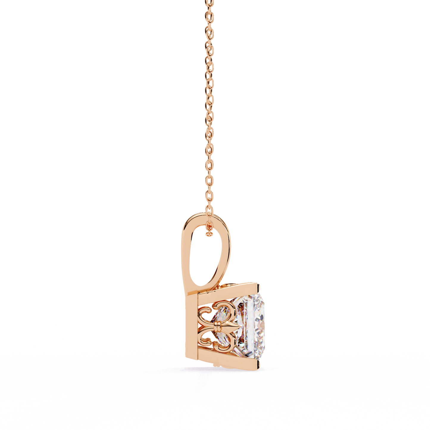 Princess Cut Diamond Solitaire Pendant