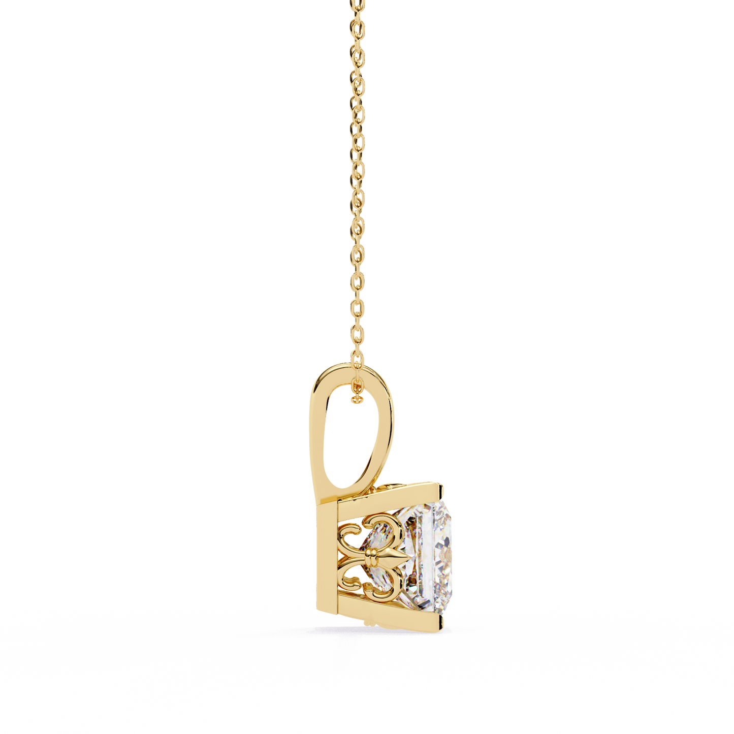 Princess Cut Diamond Solitaire Pendant