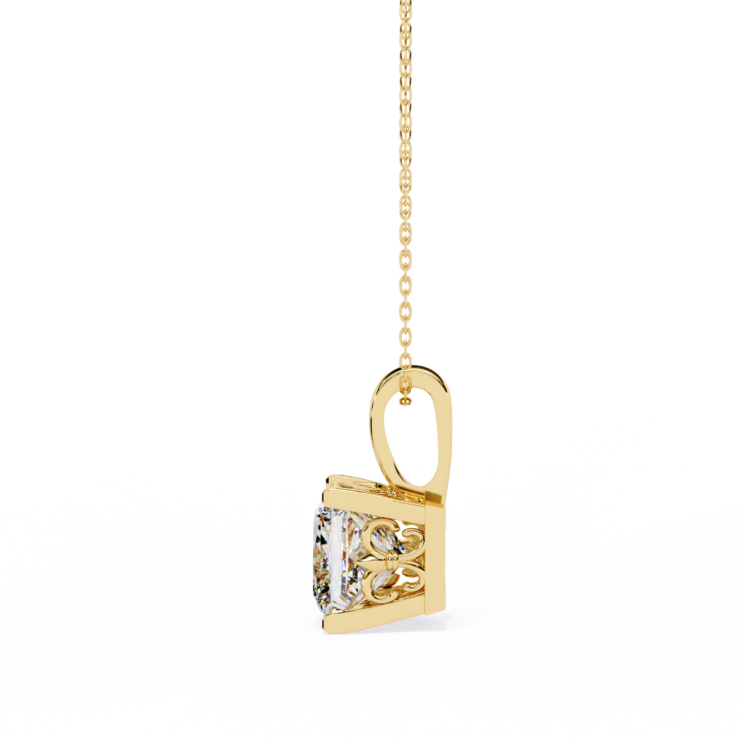 Princess Cut Diamond Solitaire Pendant