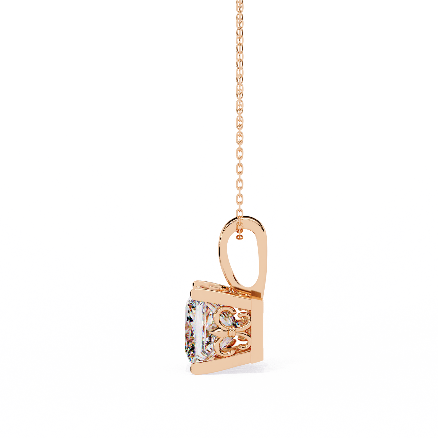 Princess Cut Diamond Solitaire Pendant