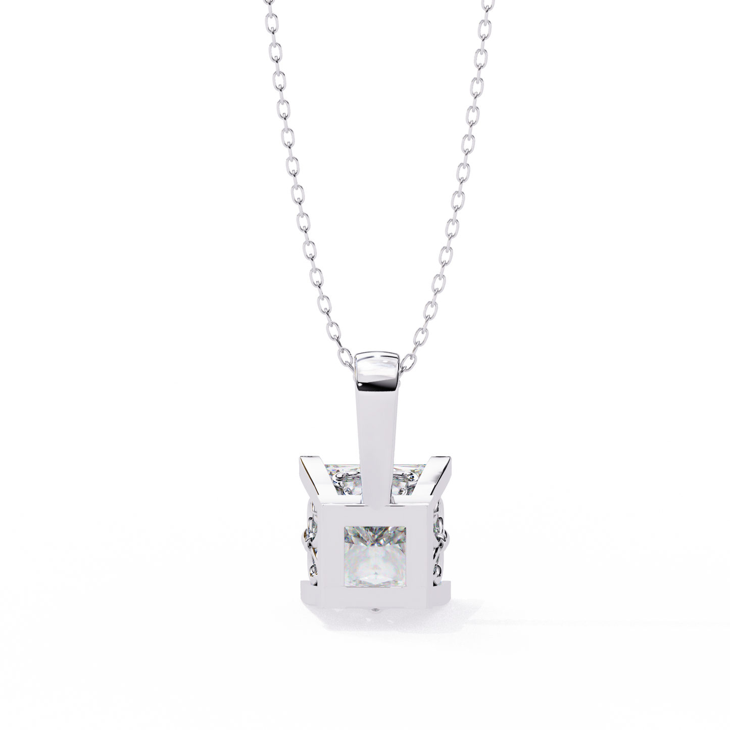 Princess Cut Diamond Solitaire Pendant