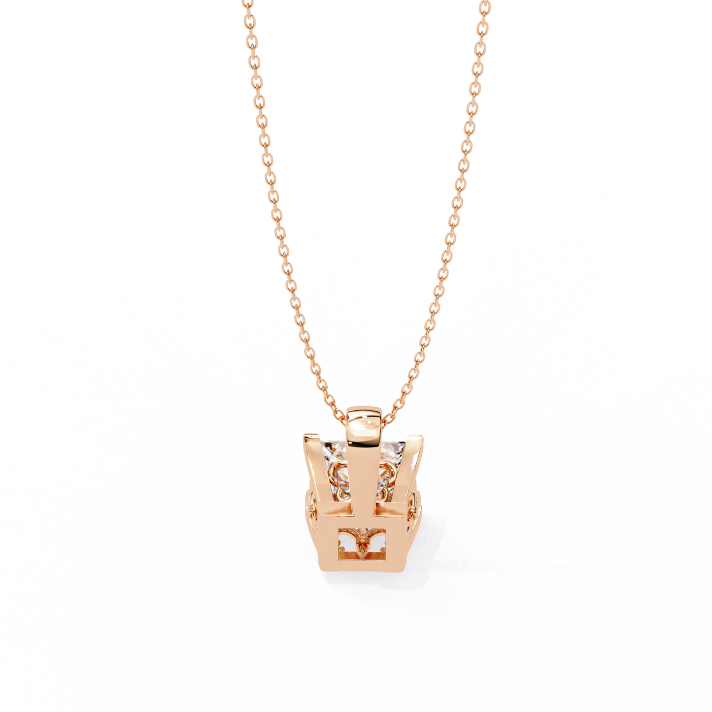 Princess Cut Diamond Solitaire Pendant