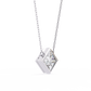 Bezel Set Princess Cut Solitaire Necklace | Floating Square Pendant