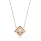 Bezel Set Princess Cut Solitaire Necklace | Floating Square Pendant
