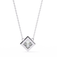 Bezel Set Princess Cut Solitaire Necklace | Floating Square Pendant