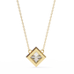 Bezel Set Princess Cut Solitaire Necklace | Floating Square Pendant
