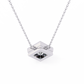 Bezel Set Princess Cut Solitaire Necklace | Floating Square Pendant
