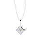 Princess Cut Solitaire Necklace | Square Diamond Pendant for Women