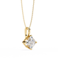 Princess Cut Solitaire Necklace | Square Diamond Pendant for Women