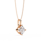 Princess Cut Solitaire Necklace | Square Diamond Pendant for Women