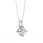 Princess Cut Solitaire Necklace | Square Diamond Pendant for Women