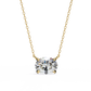 East-West Oval Solitaire Necklace | Modern Floating Pendant