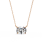 East-West Oval Solitaire Necklace | Modern Floating Pendant