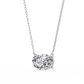 East-West Oval Solitaire Necklace | Modern Floating Pendant