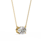 East-West Oval Solitaire Necklace | Modern Floating Pendant