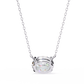 East-West Oval Solitaire Necklace | Modern Floating Pendant