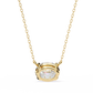 East-West Oval Solitaire Necklace | Modern Floating Pendant