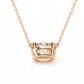 East-West Oval Solitaire Necklace | Modern Floating Pendant