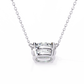 East-West Oval Solitaire Necklace | Modern Floating Pendant