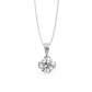 Crown Solitaire Necklace | 6-Prong Round Diamond Pendant