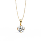 Crown Solitaire Necklace | 6-Prong Round Diamond Pendant