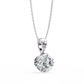 Crown Solitaire Necklace | 6-Prong Round Diamond Pendant