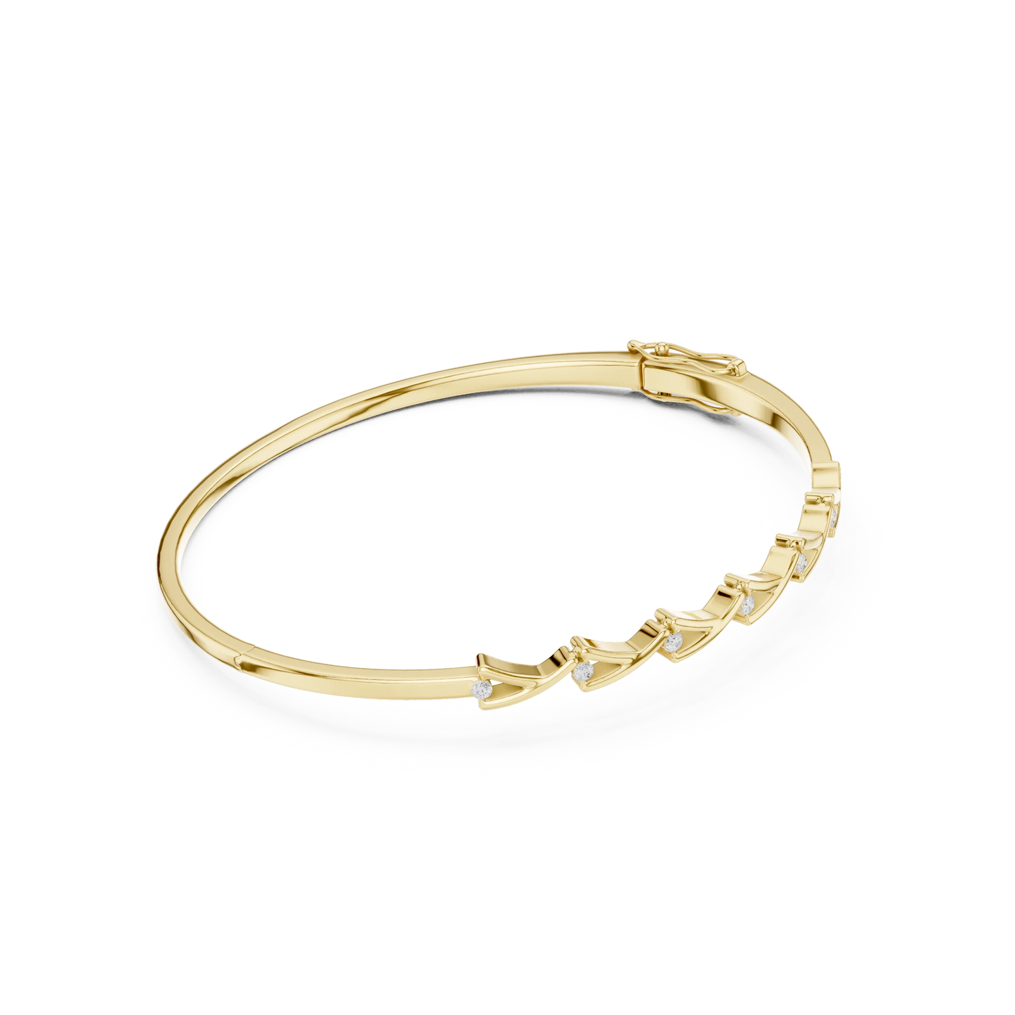 Geometric Diamond Bangle