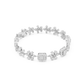 Floral and Baguette Cluster Diamond Tennis Bracelet