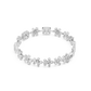 Floral and Baguette Cluster Diamond Tennis Bracelet