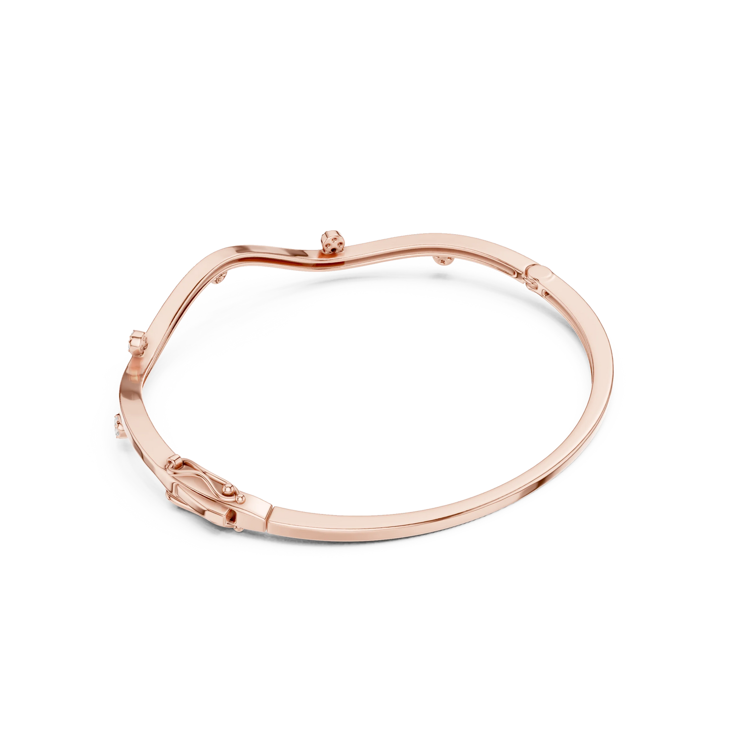 Wavy Diamond Bangle Bracelet