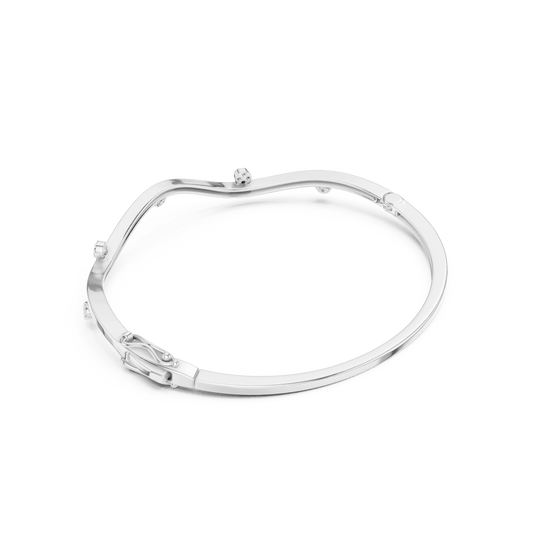 Wavy Diamond Bangle Bracelet