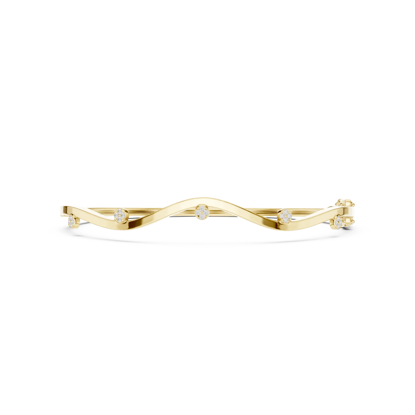 Wavy Diamond Bangle Bracelet