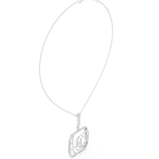 Geometric Diamond Statement Pendant Necklace